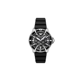 Emporio Armani Automatic Black Silicone Watch