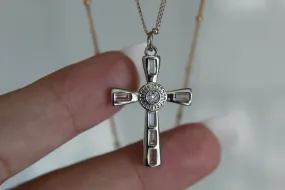 Eternal Cross Necklace in Silver Tone