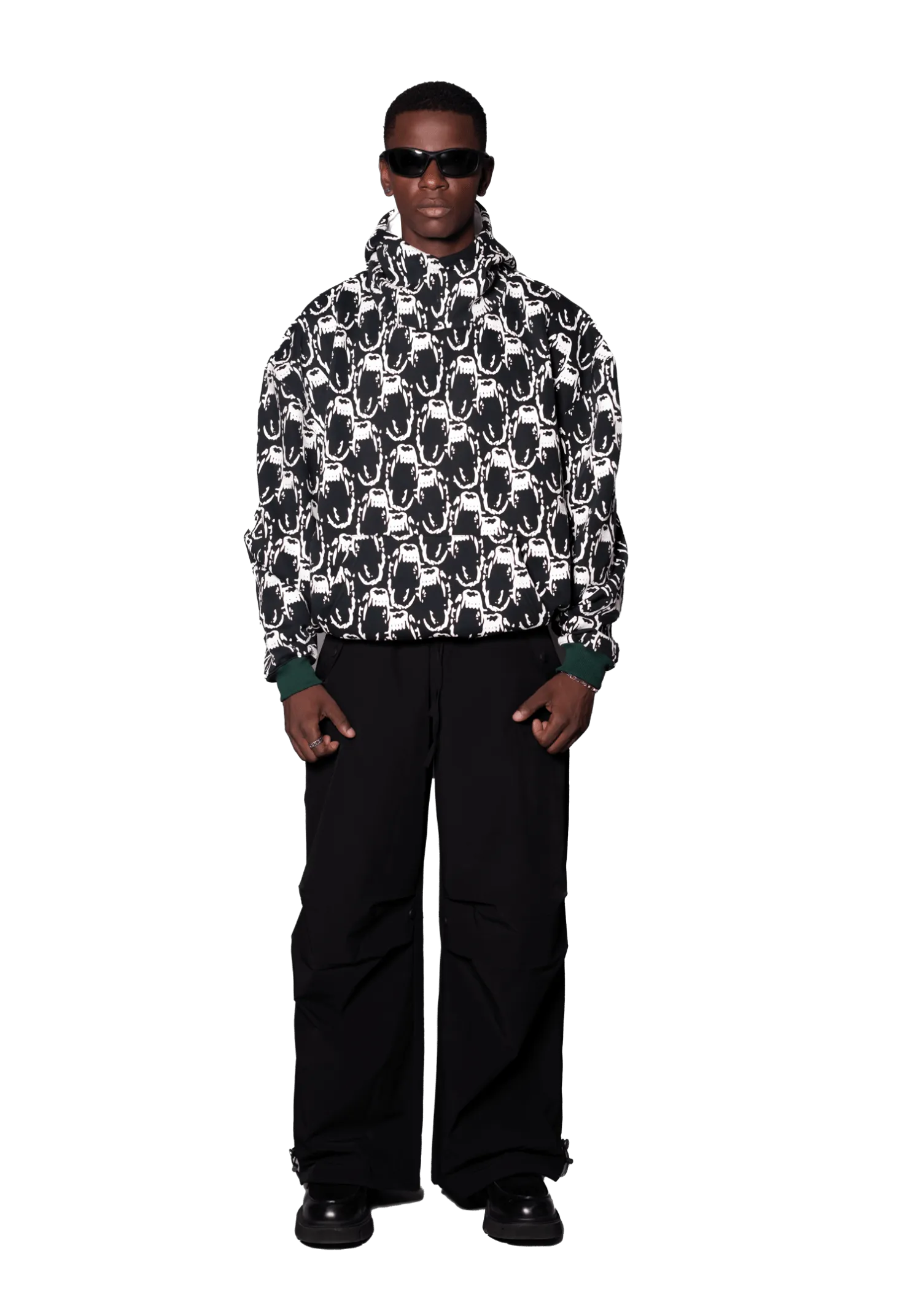 Fangs Box Hoodie - Bottle Green