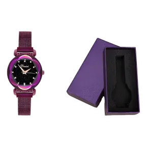 Fashion Sky Watches: Analog Quartz Movement with Magnetic Mesh Band