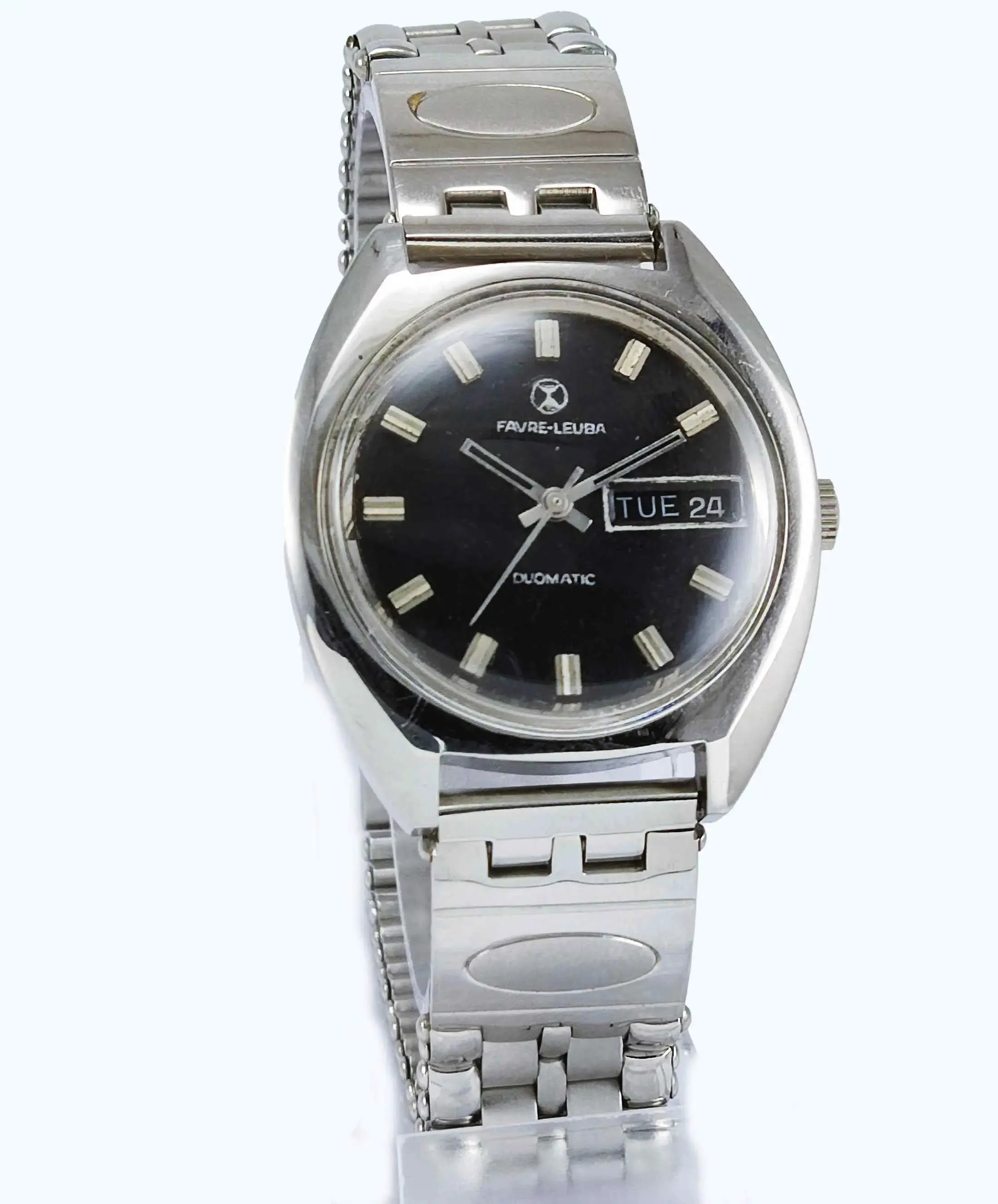 Favre Leuba Duomatic 2066 Black Dial 17 Jewels Men's Automatic Watch