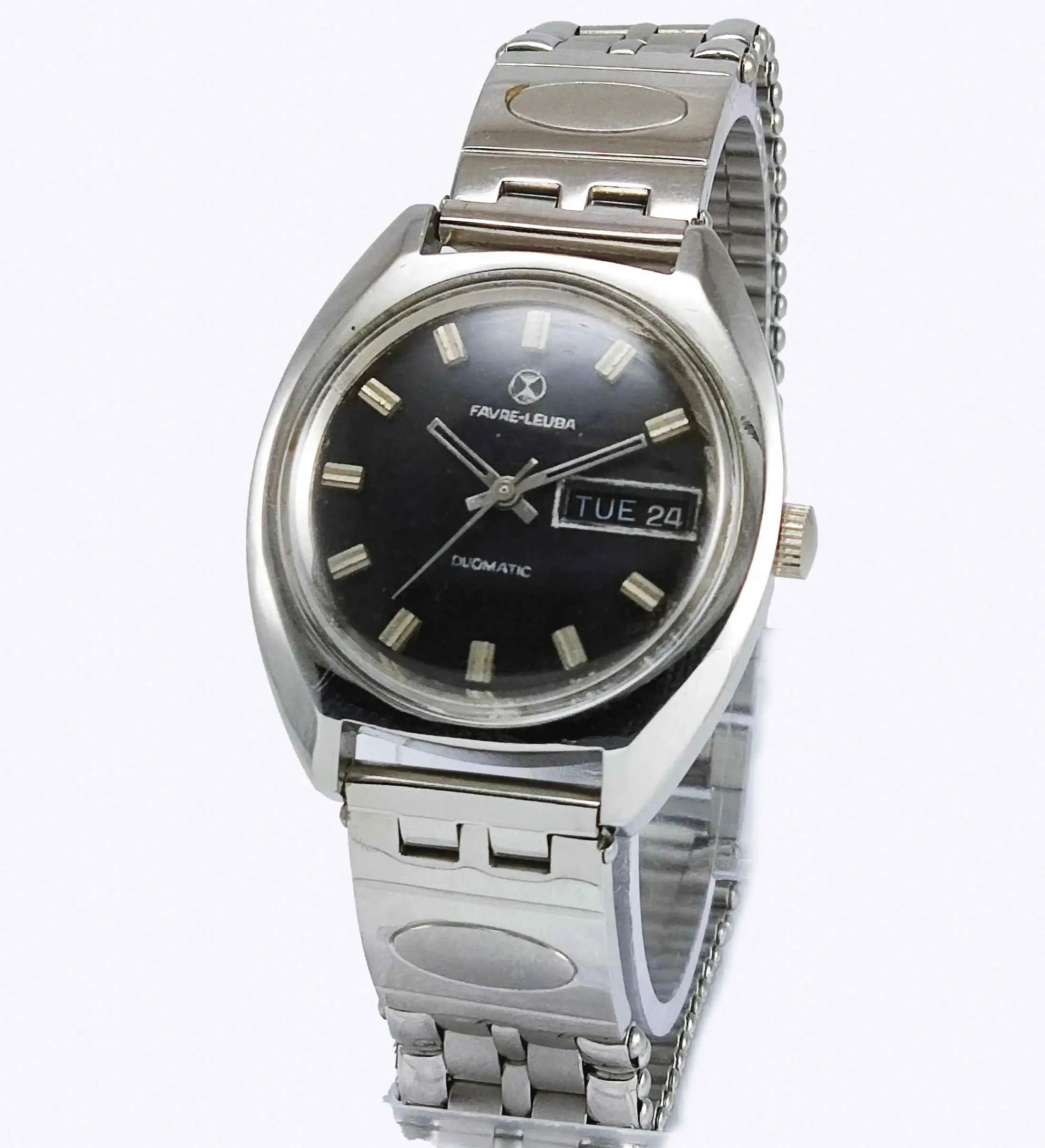 Favre Leuba Duomatic 2066 Black Dial 17 Jewels Men's Automatic Watch
