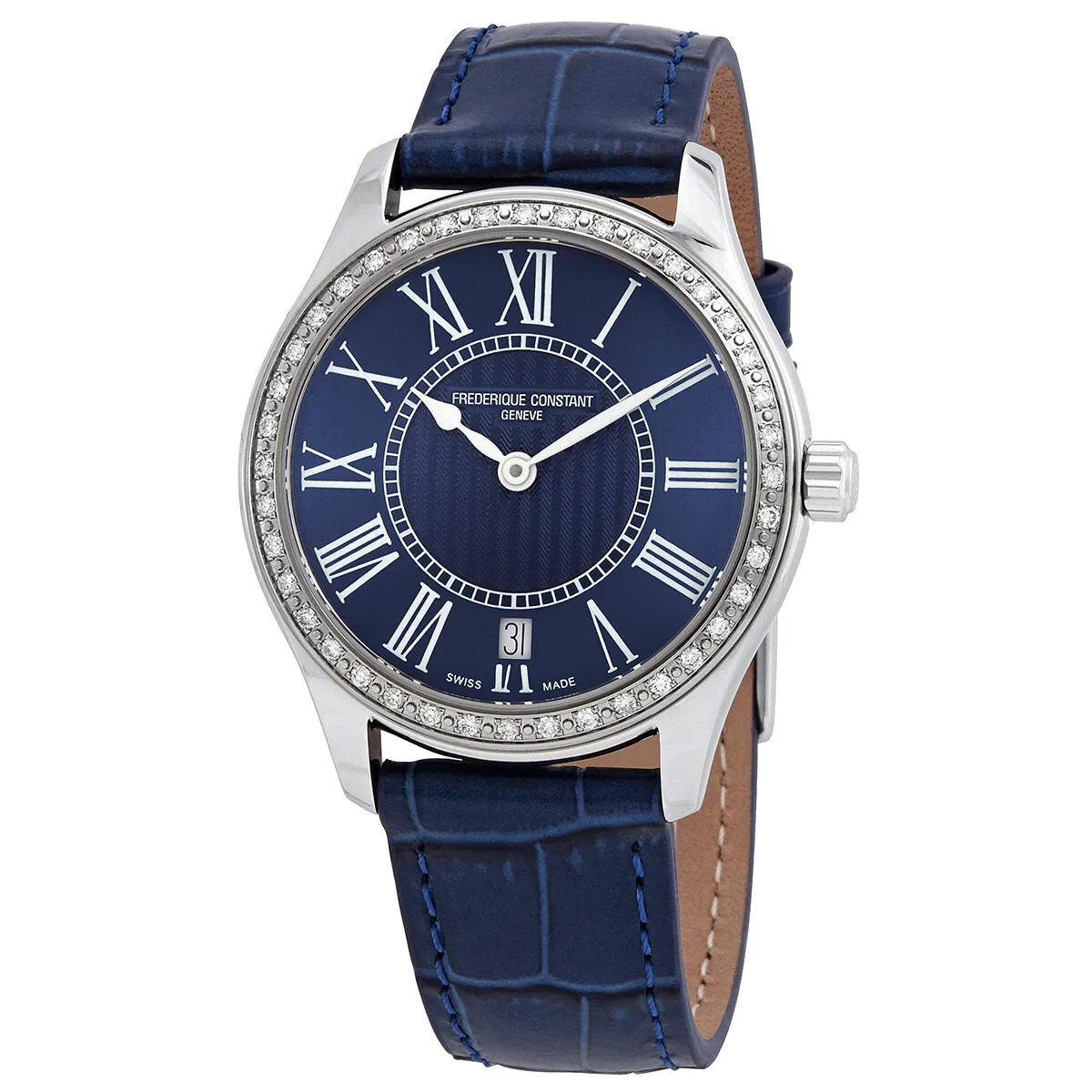 Frederique Constant Classics Quartz Diamond Blue Dial Watch FC-220MN3BD6