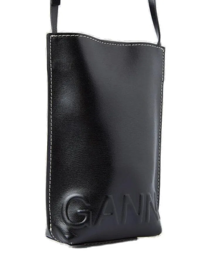 Ganni Small Recycled Leather Crossbody Bag