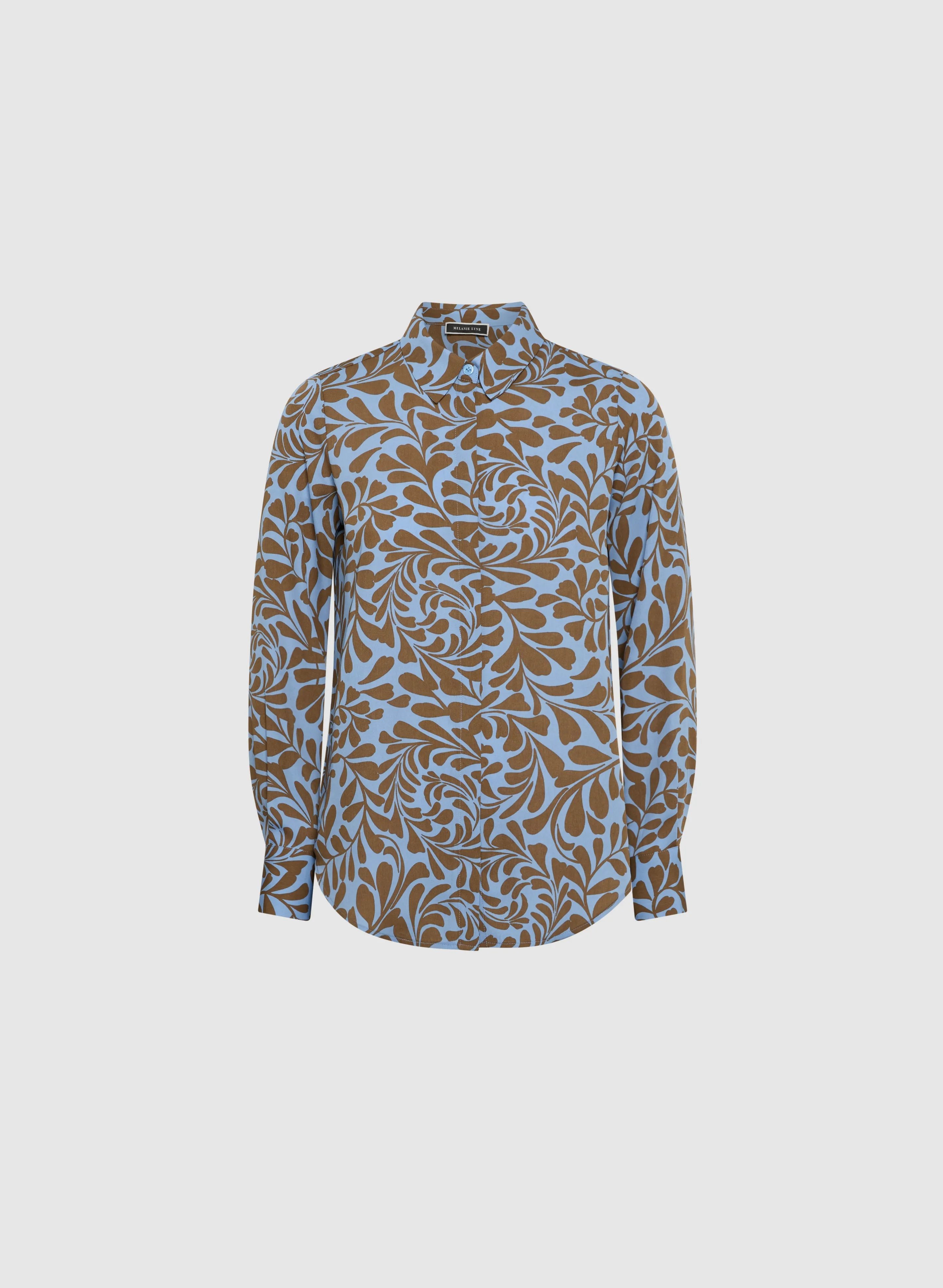 Geometric Leaf Print Blouse