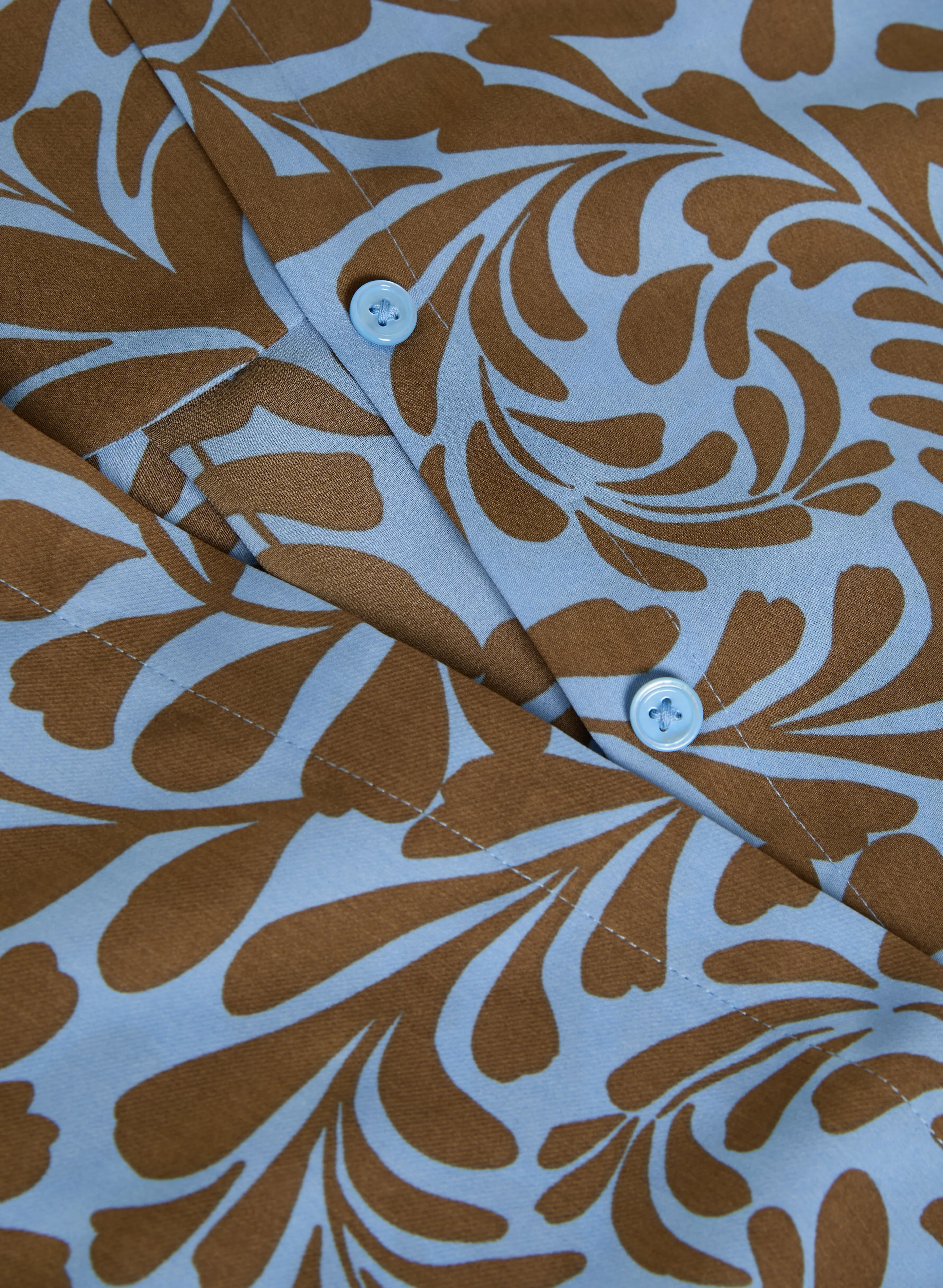 Geometric Leaf Print Blouse