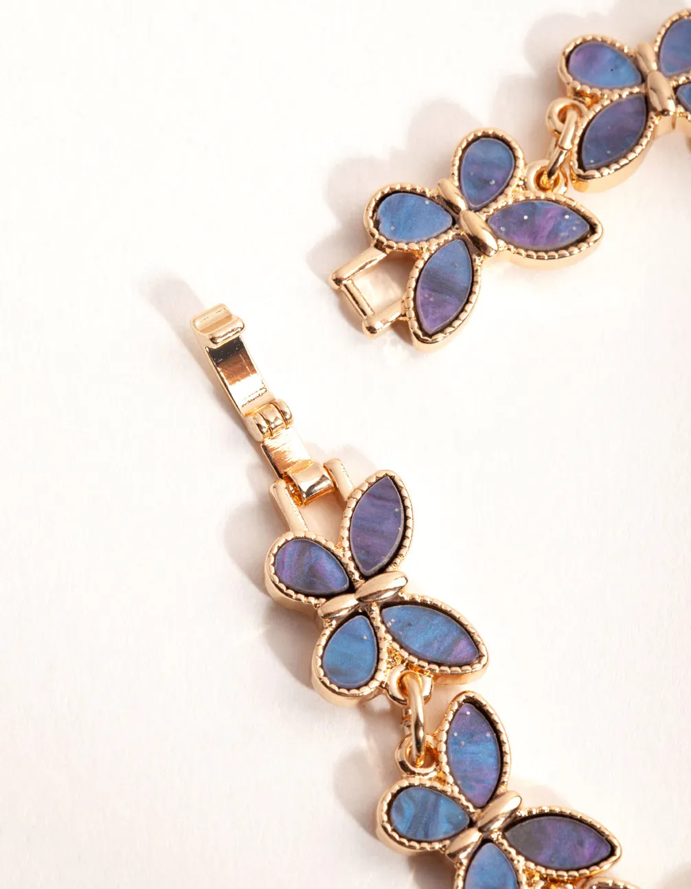 Gold Inlay Butterfly Bracelet