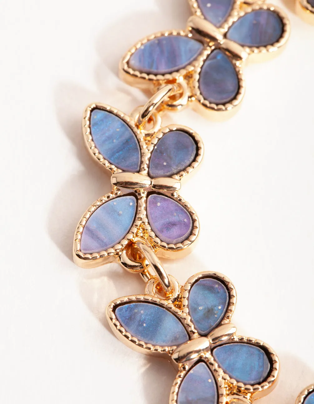 Gold Inlay Butterfly Bracelet