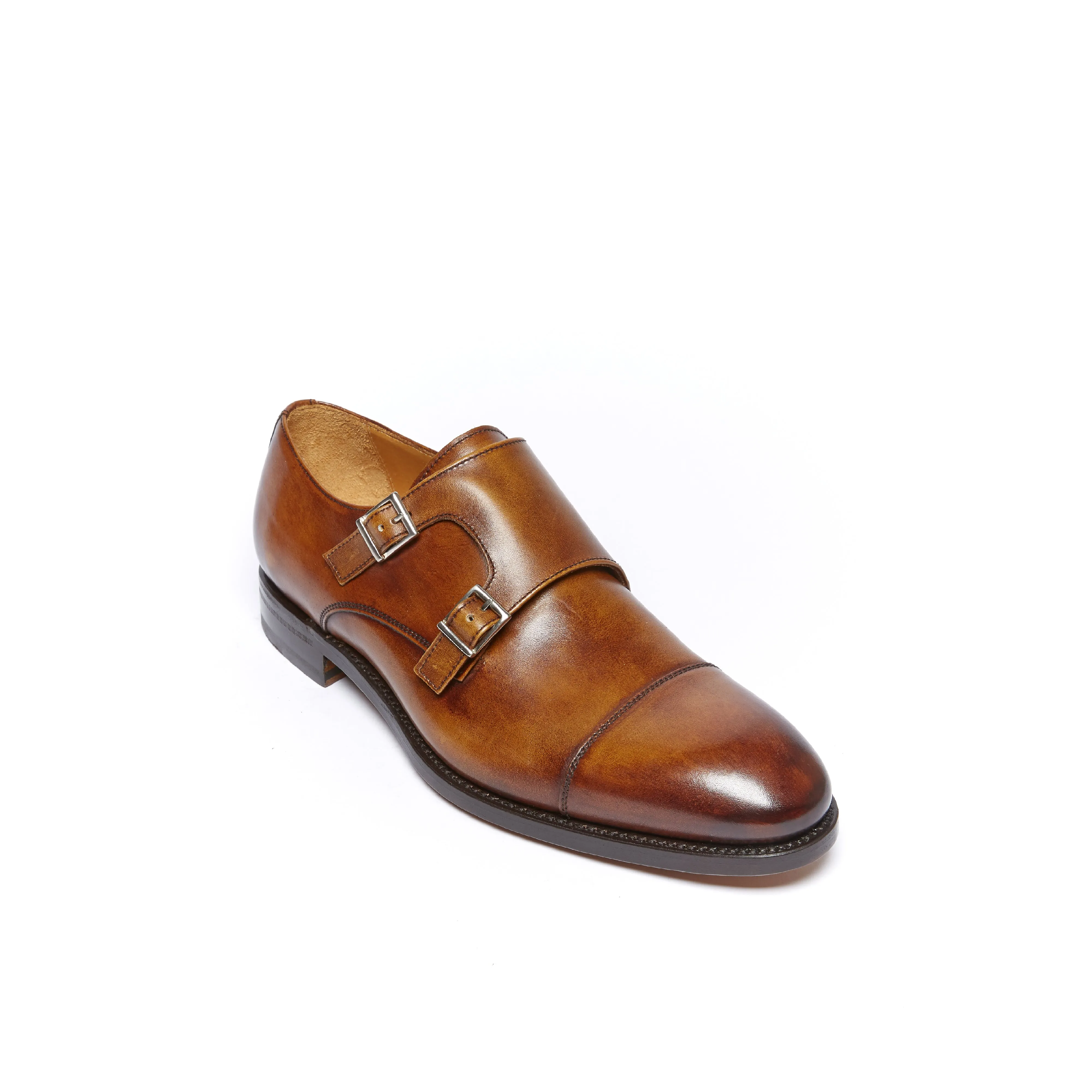 Goodyear straight cap monk strap tan brown
