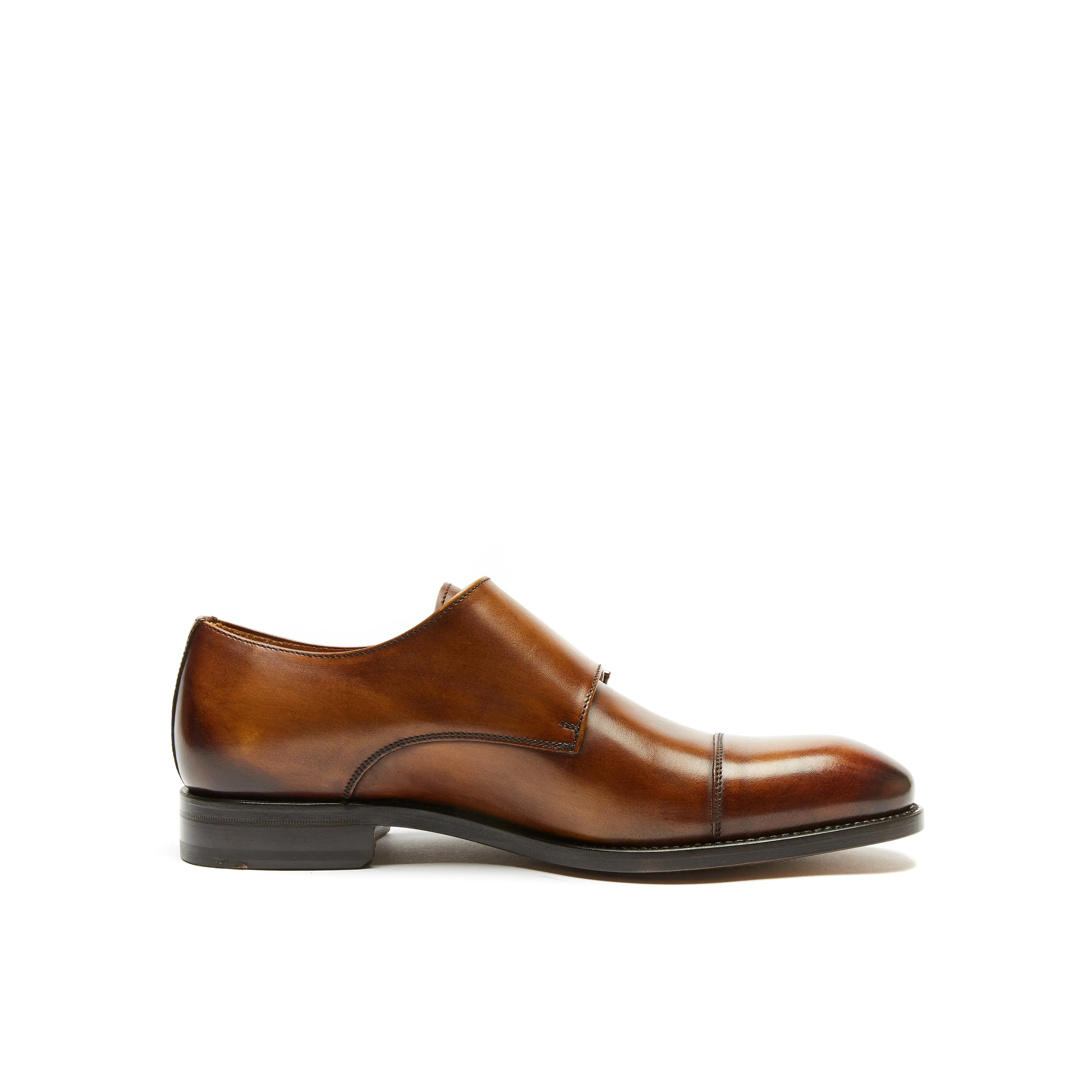 Goodyear straight cap monk strap tan brown