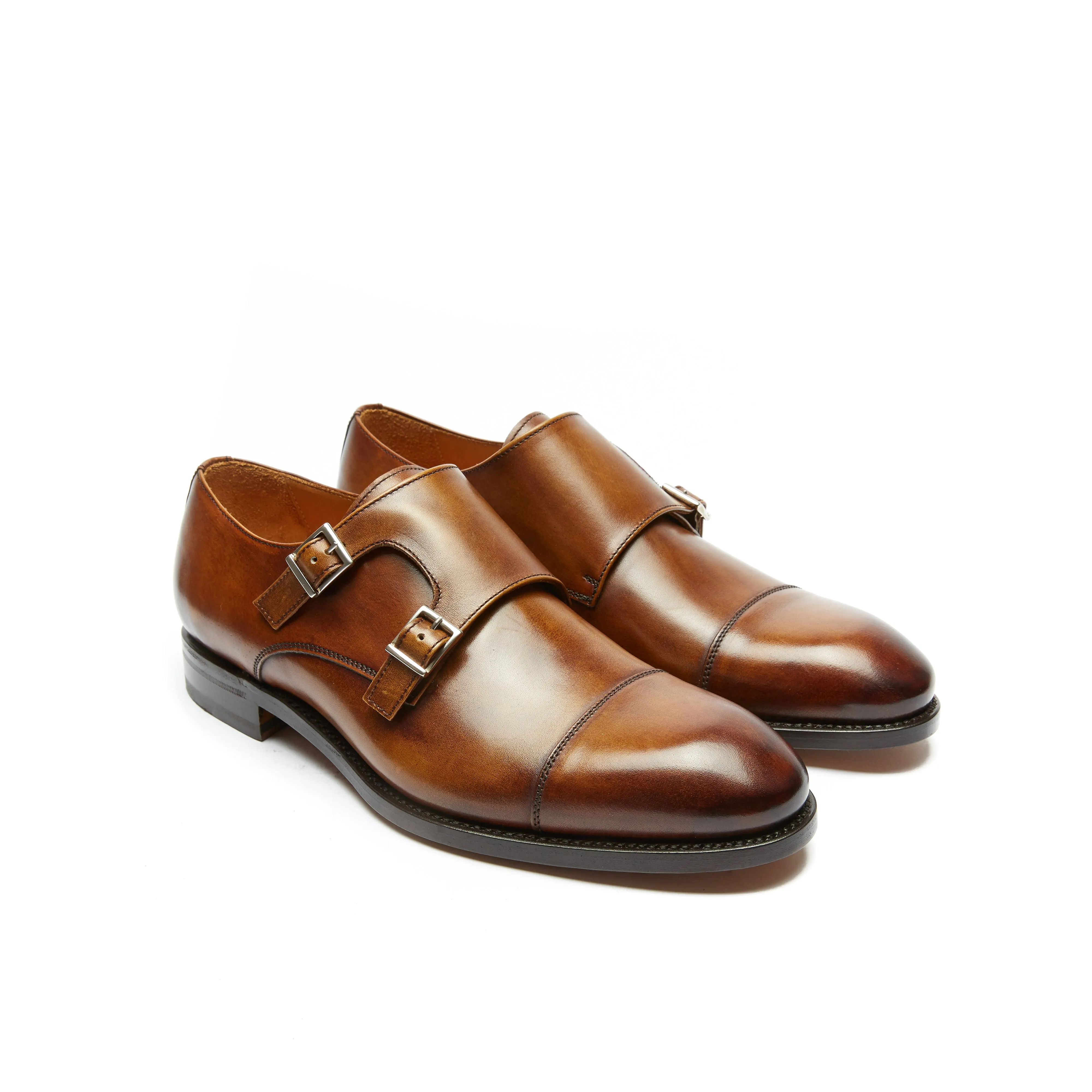 Goodyear straight cap monk strap tan brown