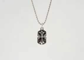Gothic Cross Mini Dog Tag Necklace
