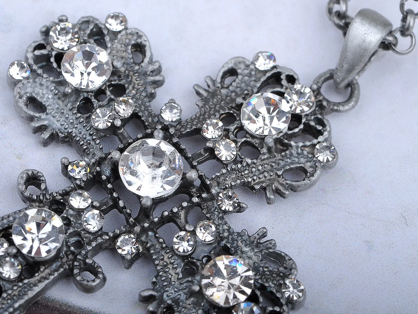 Intricate Detail Cross Pendant Necklace