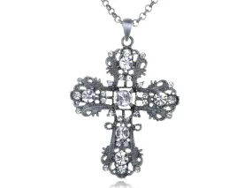 Intricate Detail Cross Pendant Necklace