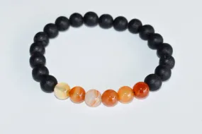 Lava Diffuser Bracelet, Lava with Carnelian Beads Diffuser Jewelry, Aromatherapy, Essential Oil Bracelet, Spiritual Gift, Yoga Gift for Her,