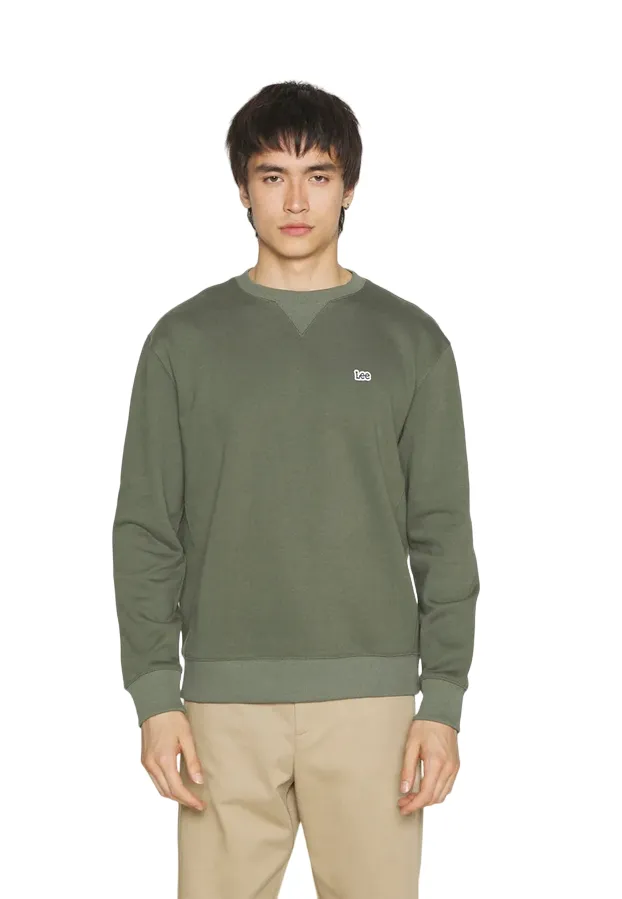 Lee Felpa Girocollo da uomo Plain Crew Sweatshrt 112341660 oliva