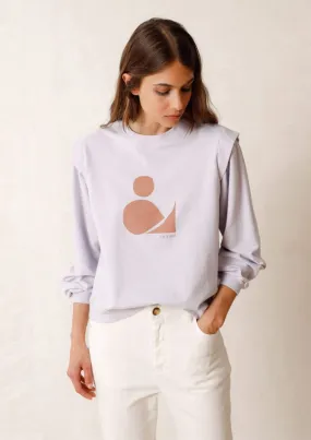 Lilac Printed Geometric Sweater | Indi & Cold