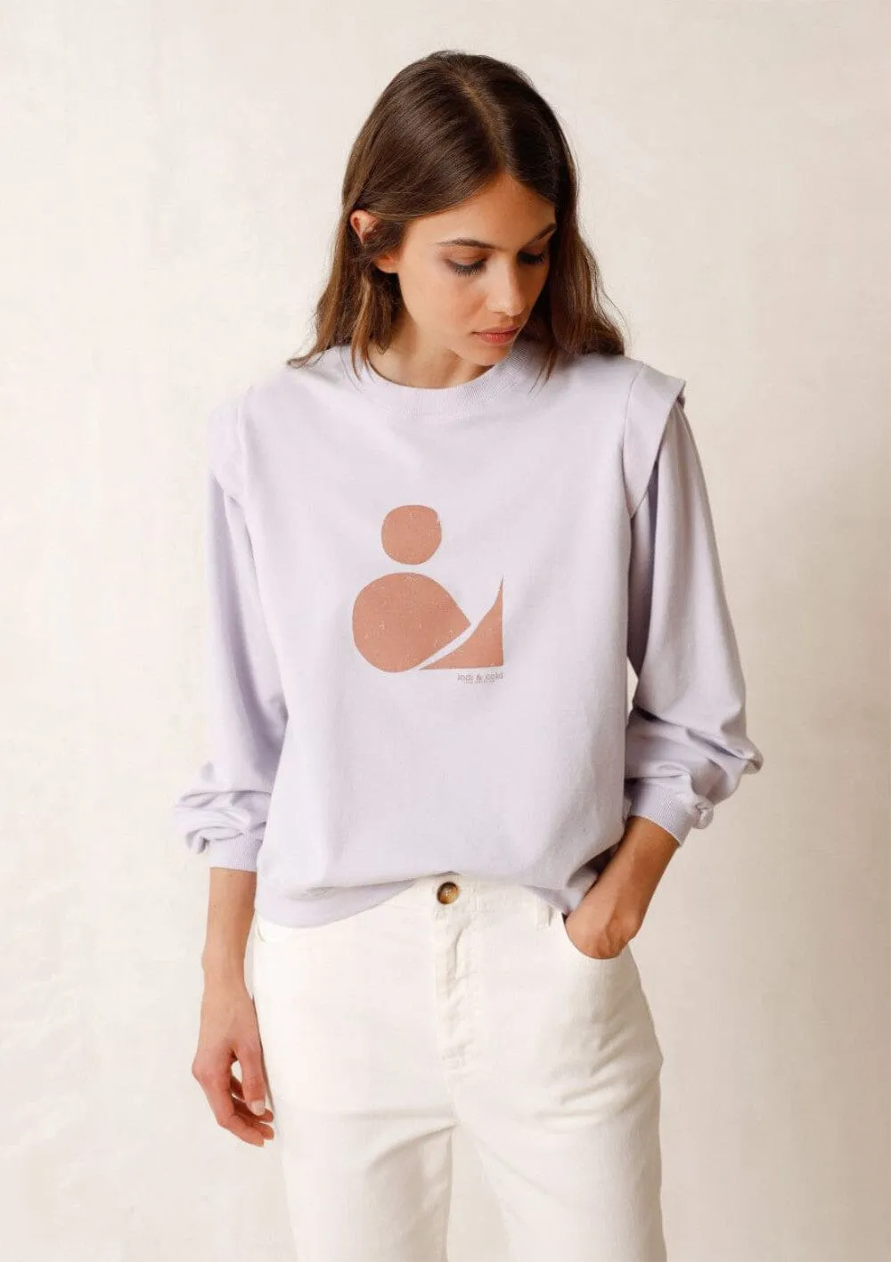 Lilac Printed Geometric Sweater | Indi & Cold