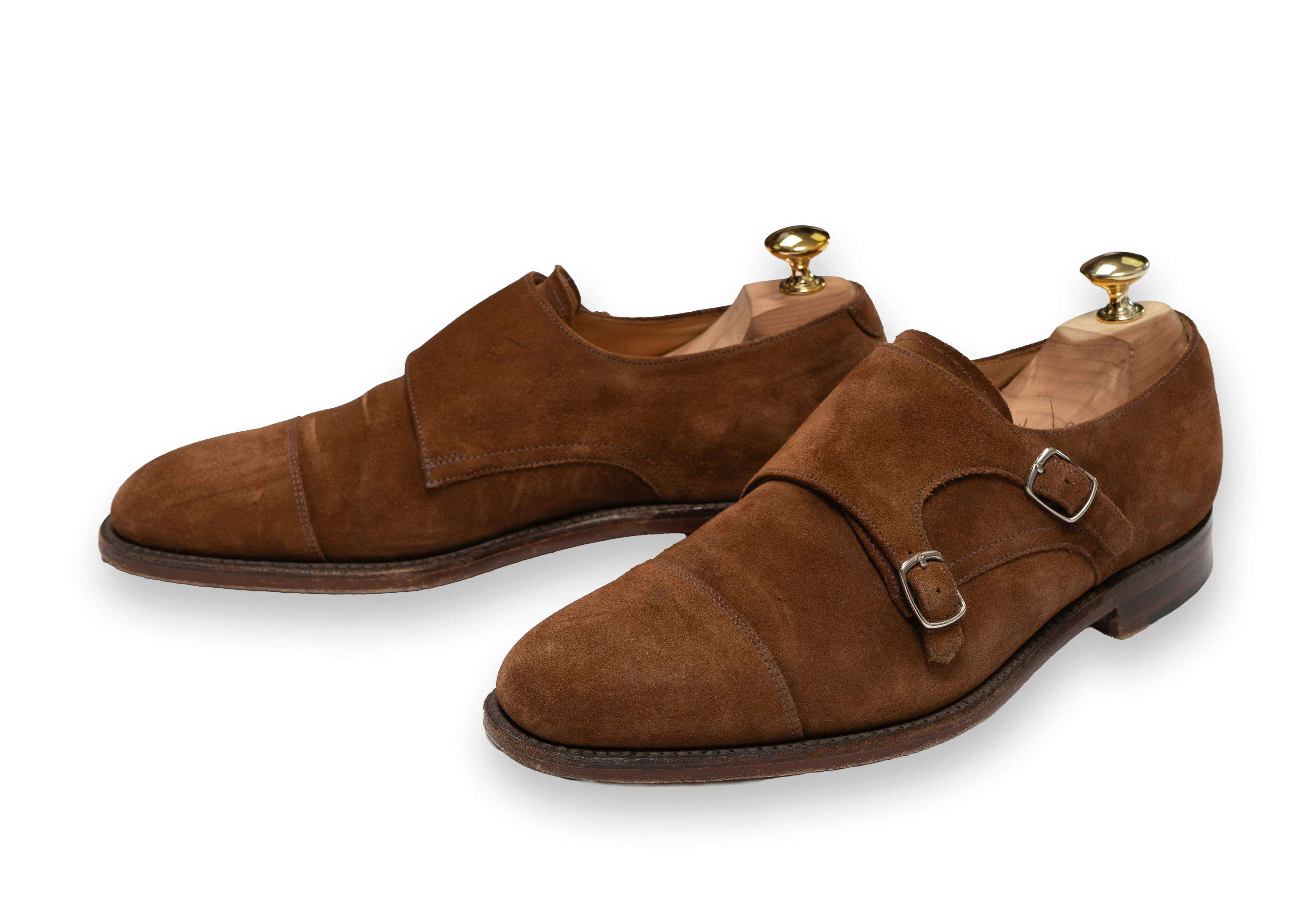 Loake - Tan Suede Double Monk Straps UK 6,5/EU 40,5