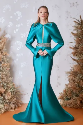 Long-sleeved Mikado Mermaid Dress