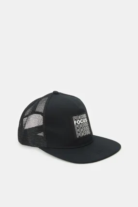 Men Black Printed Cap