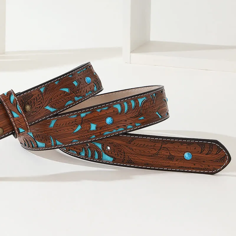 Men's DIY Monkey Hidden Folding Knife Leather Belt