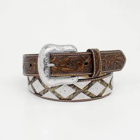 Men's Nocona Pro Series Calf Hair Belt with Silver Diamond Shaped Conchos
