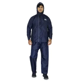 Men's Waterproof Raincoat - Reversible, Reflective, Adjustable Hood | Easy Storage | 3XL | Prime Blue