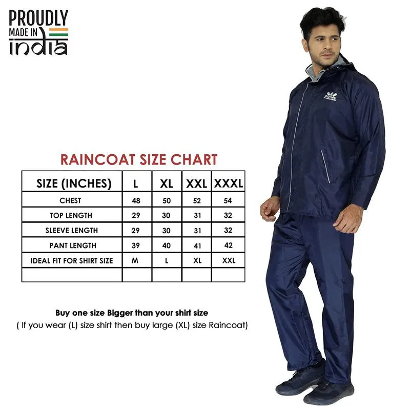 Men's Waterproof Raincoat - Reversible, Reflective, Adjustable Hood | Easy Storage | 3XL | Prime Blue