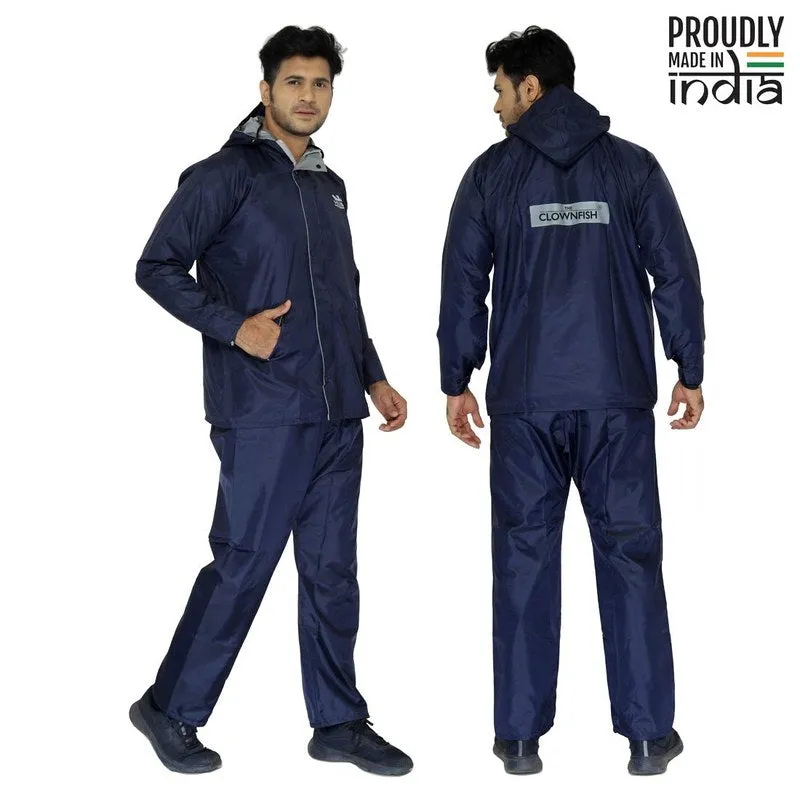 Men's Waterproof Raincoat - Reversible, Reflective, Adjustable Hood | Easy Storage | 3XL | Prime Blue