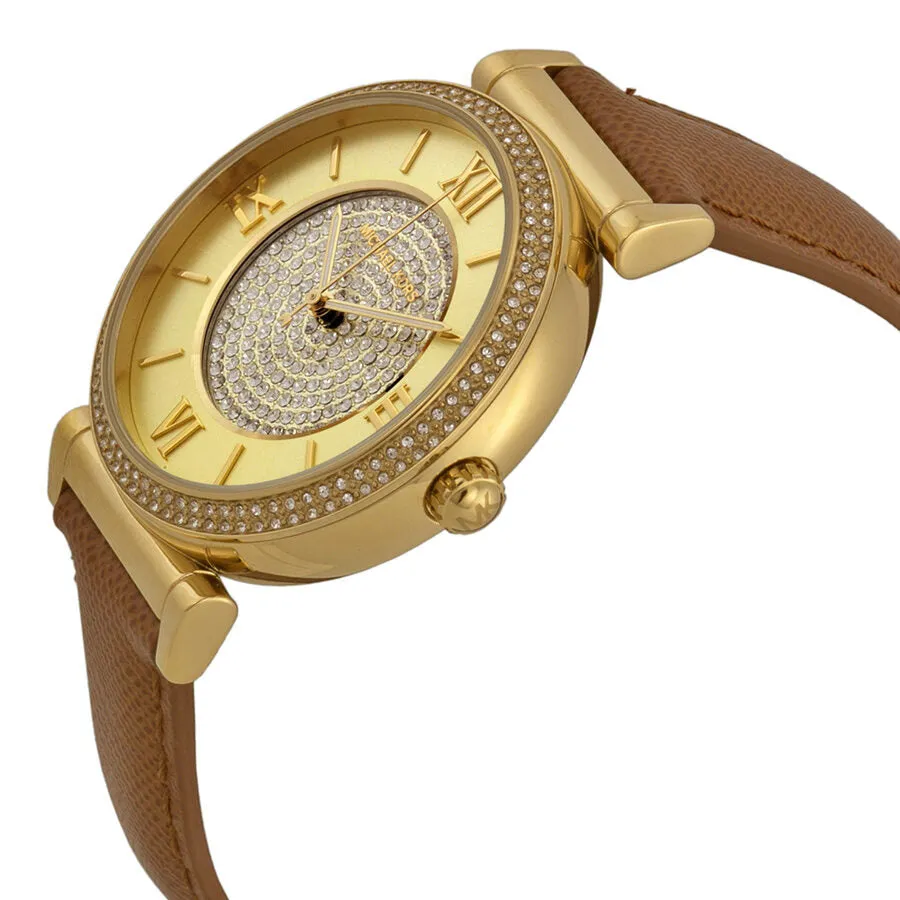 Michael Kors Catlin Champagne Crystal Pave Dial Ladies Watch MK2375