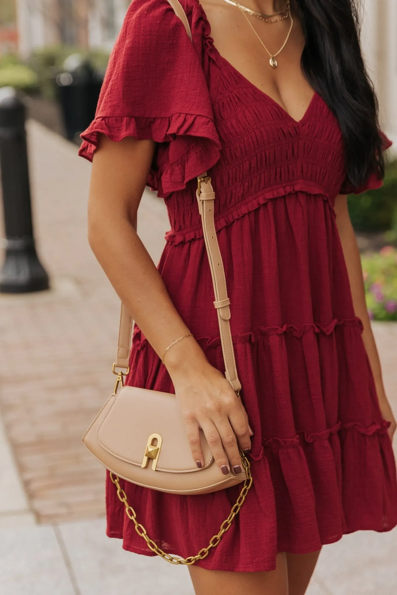 Miranda Faux Leather Crossbody Bag - Beige - FINAL SALE