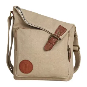 Mona B - Unisex Canvas Messenger Crossbody Bag: Flint