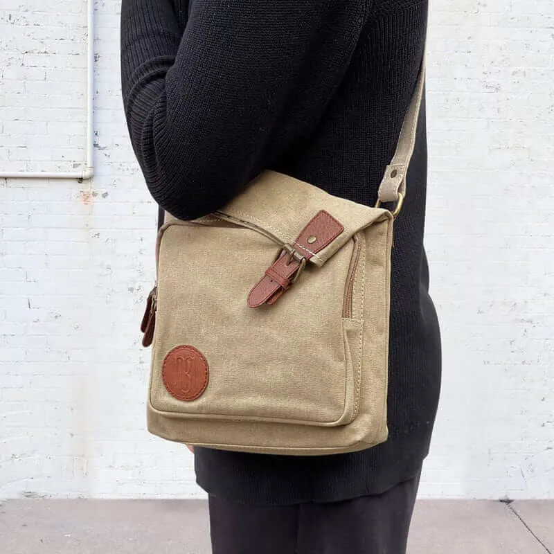Mona B - Unisex Canvas Messenger Crossbody Bag: Flint