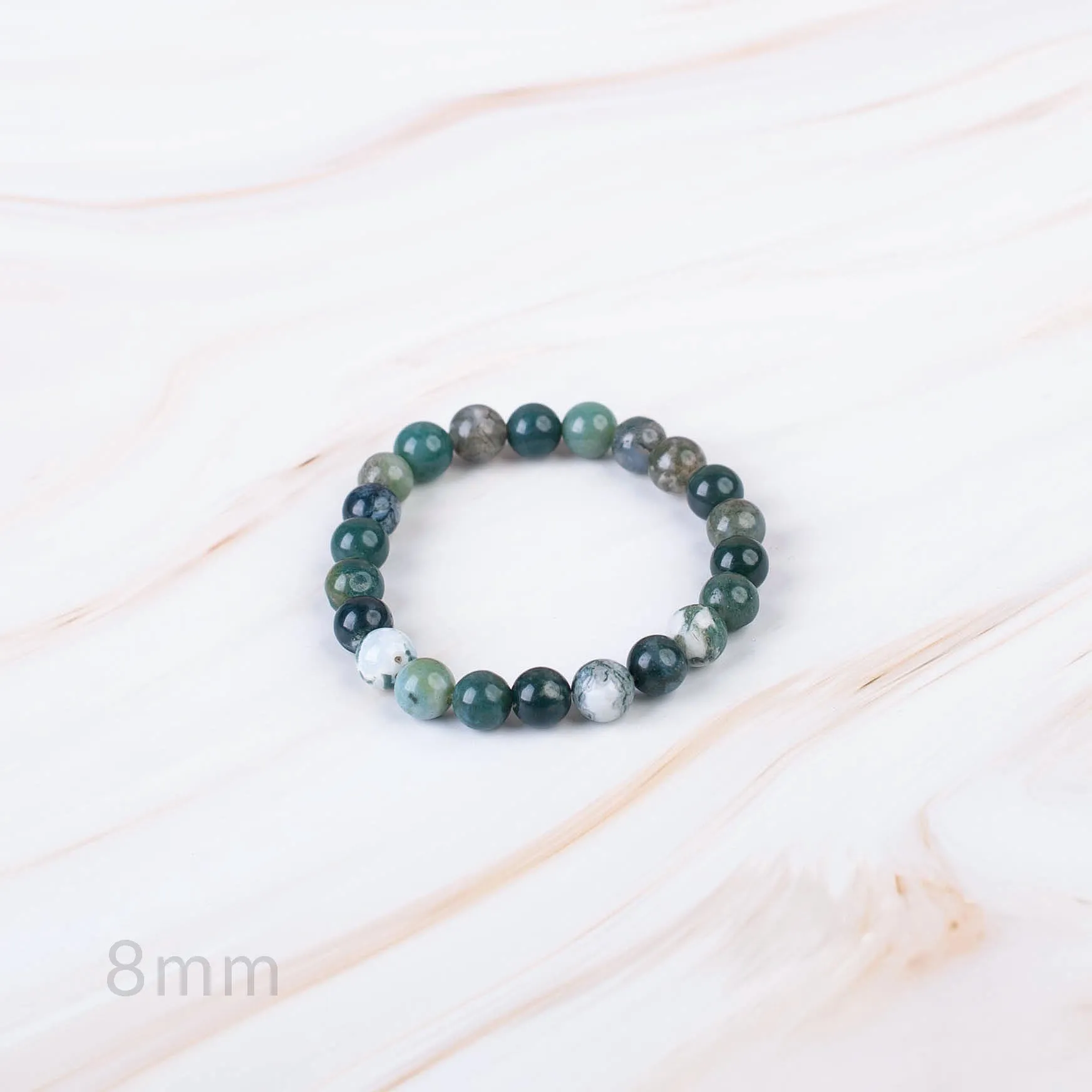 Moss Agate Beaded Bracelet