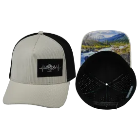 Mountains Hat | Trucker Hat | Corduroy - Cream - Black