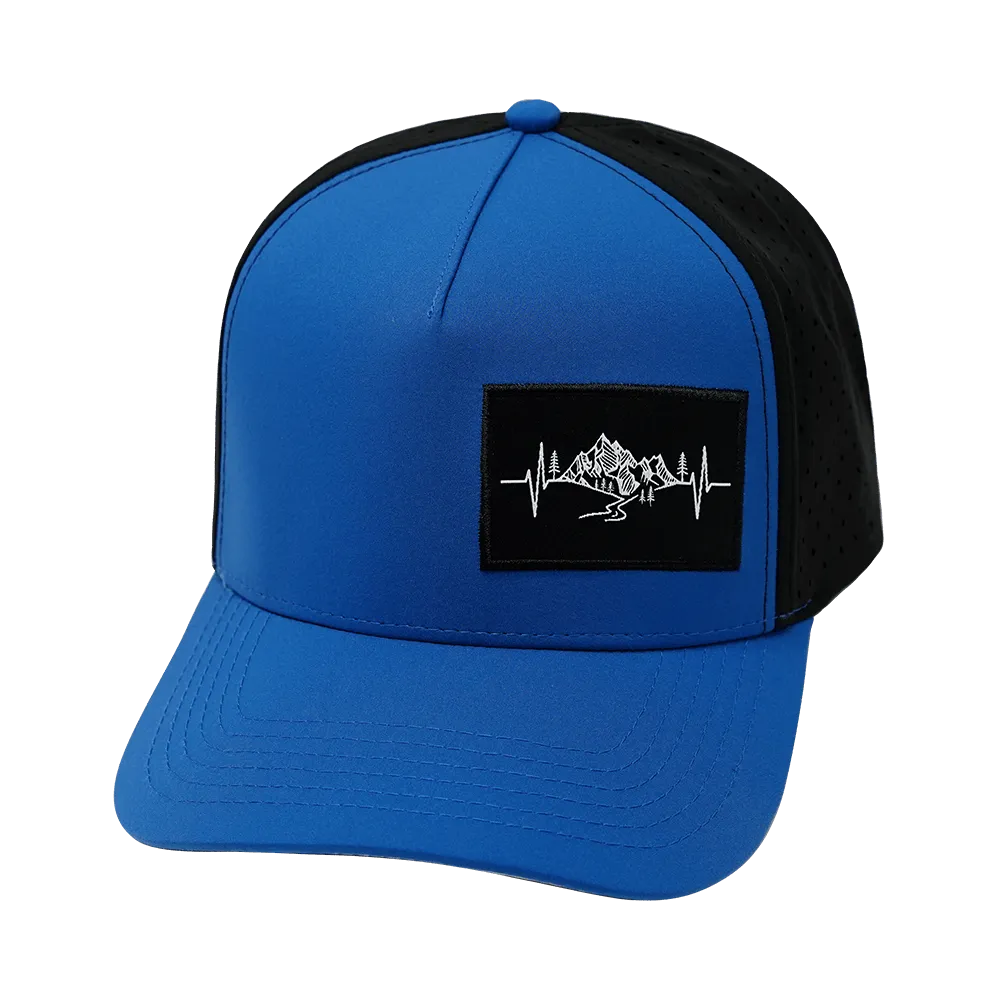 Mountains Hat | Trucker Hat |  Royal Blue - Black