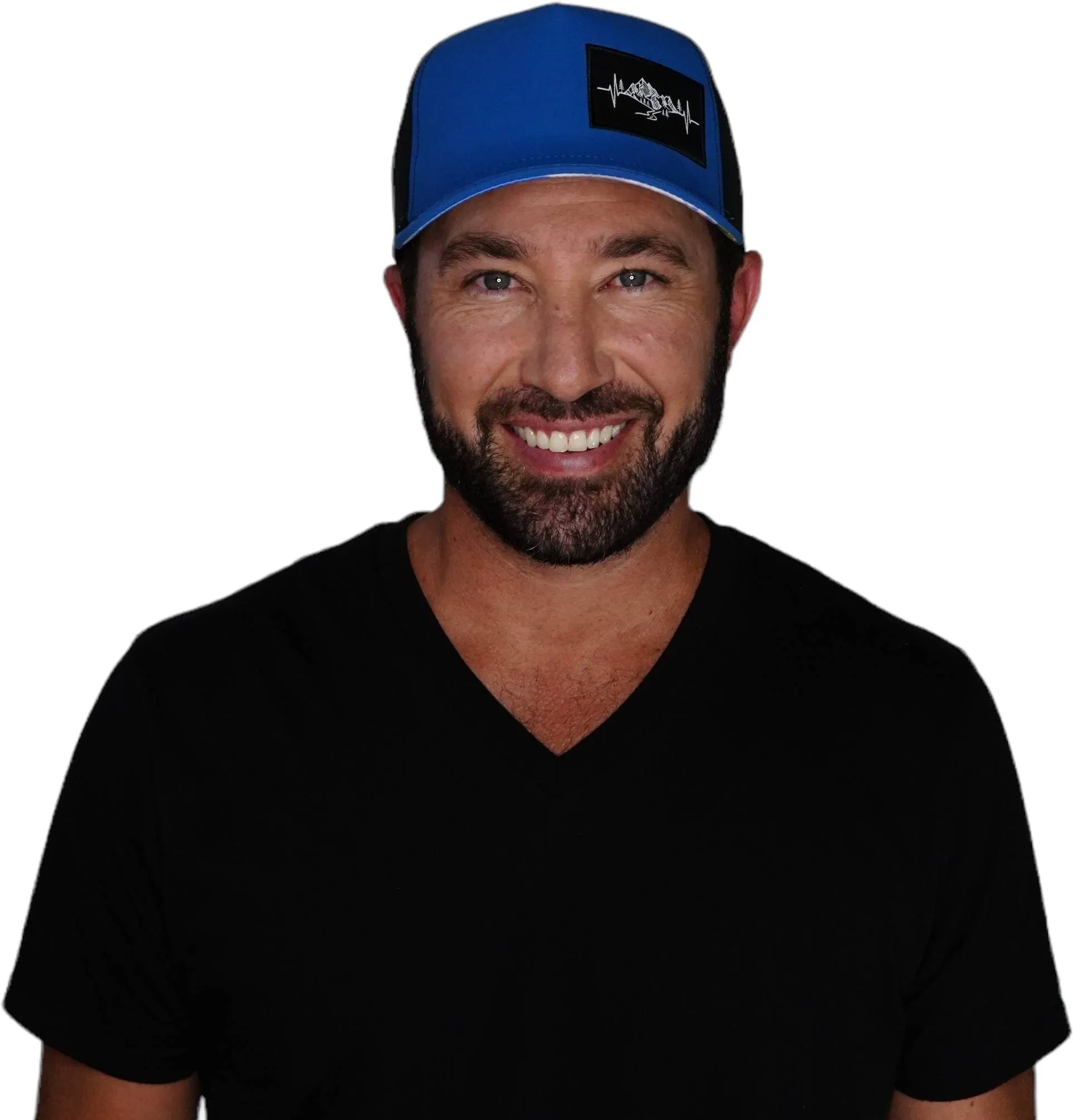 Mountains Hat | Trucker Hat |  Royal Blue - Black