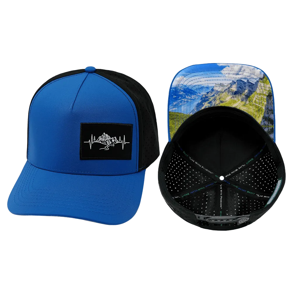 Mountains Hat | Trucker Hat |  Royal Blue - Black