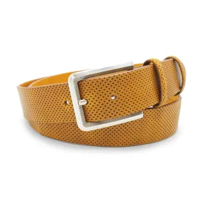 Mustard Perforated Vintage Feel Diamond Prong Belt