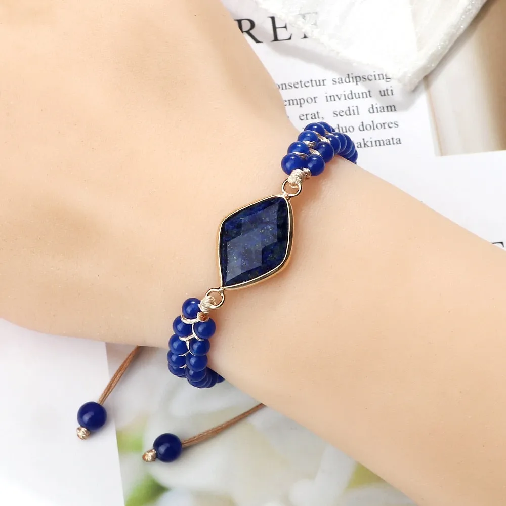 Natural Lapis lazuli Healing Beads Bracelets For Men Handmade Charm Natural Stone Beaded Bracelets