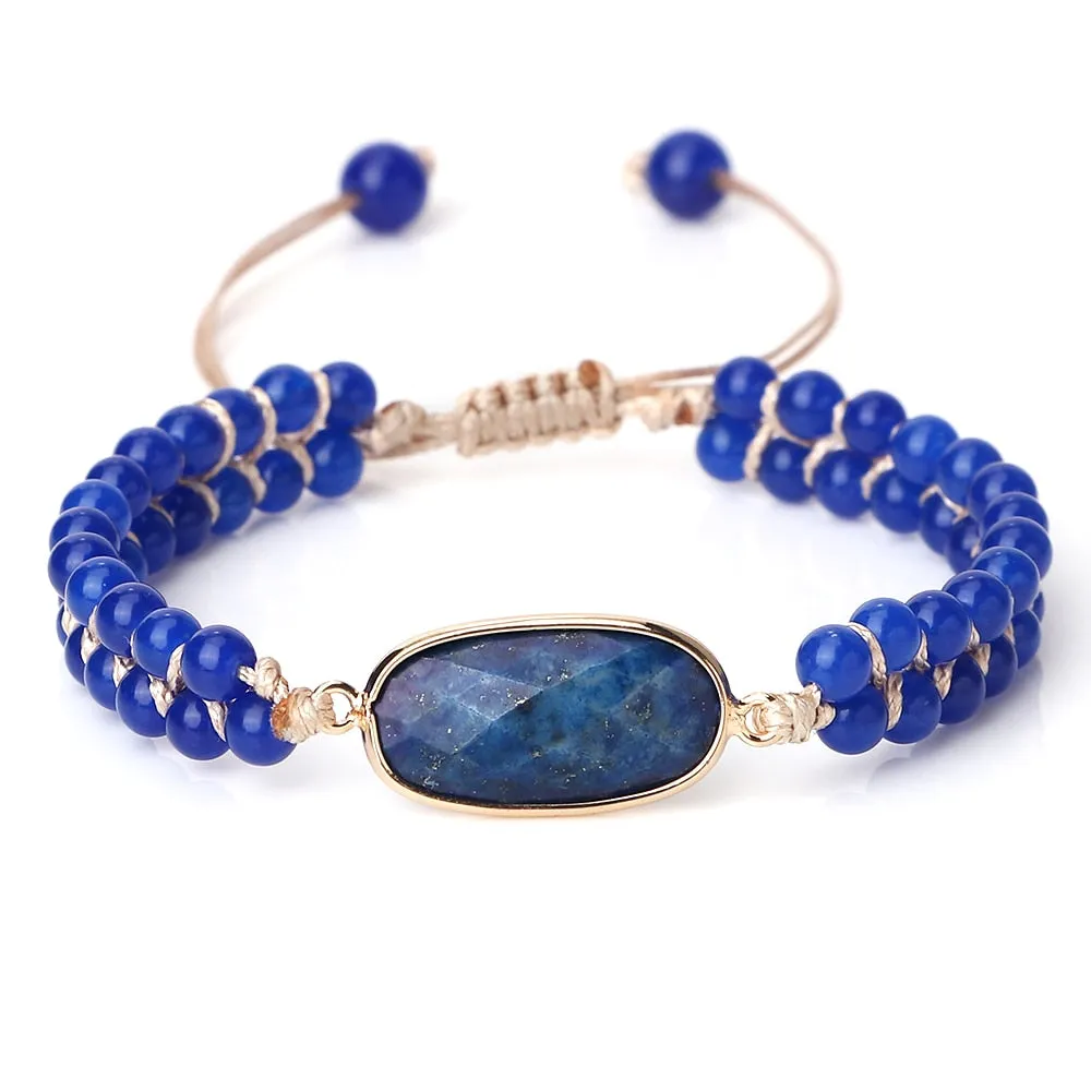 Natural Lapis lazuli Healing Beads Bracelets For Men Handmade Charm Natural Stone Beaded Bracelets