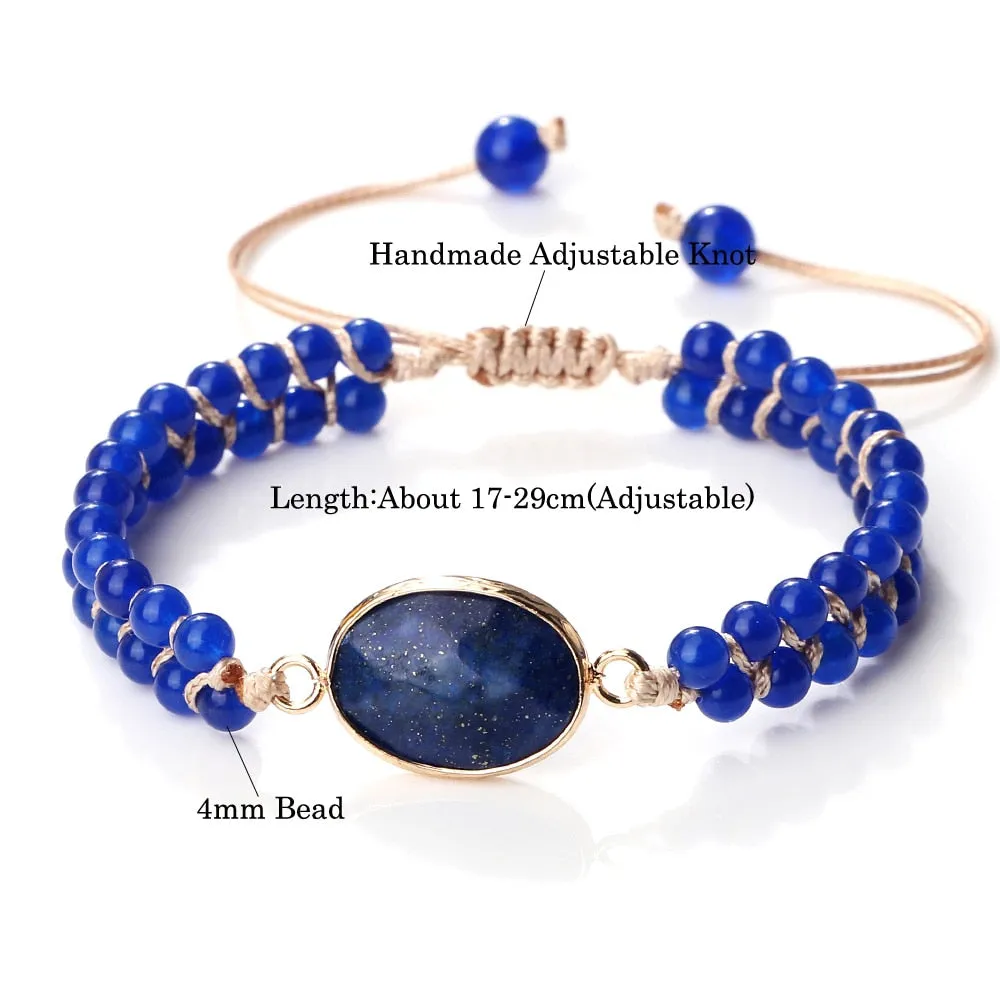 Natural Lapis lazuli Healing Beads Bracelets For Men Handmade Charm Natural Stone Beaded Bracelets