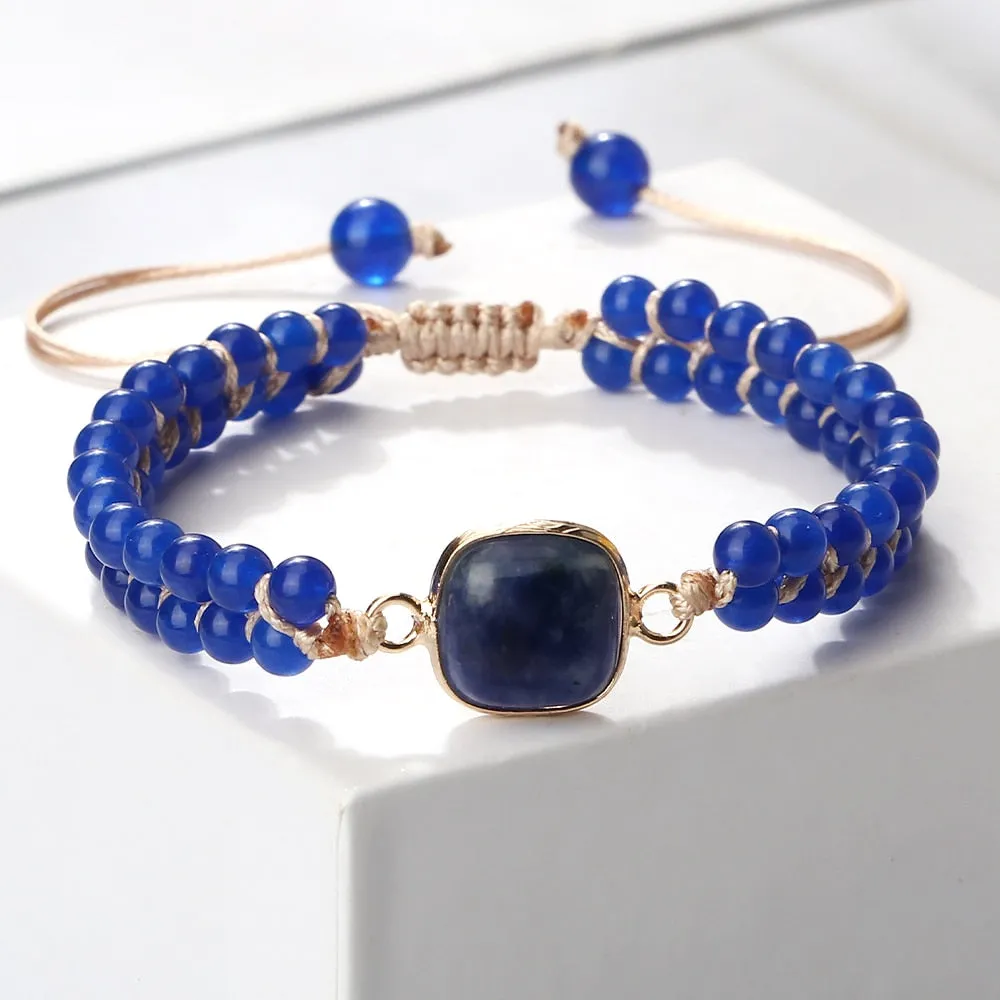 Natural Lapis lazuli Healing Beads Bracelets For Men Handmade Charm Natural Stone Beaded Bracelets