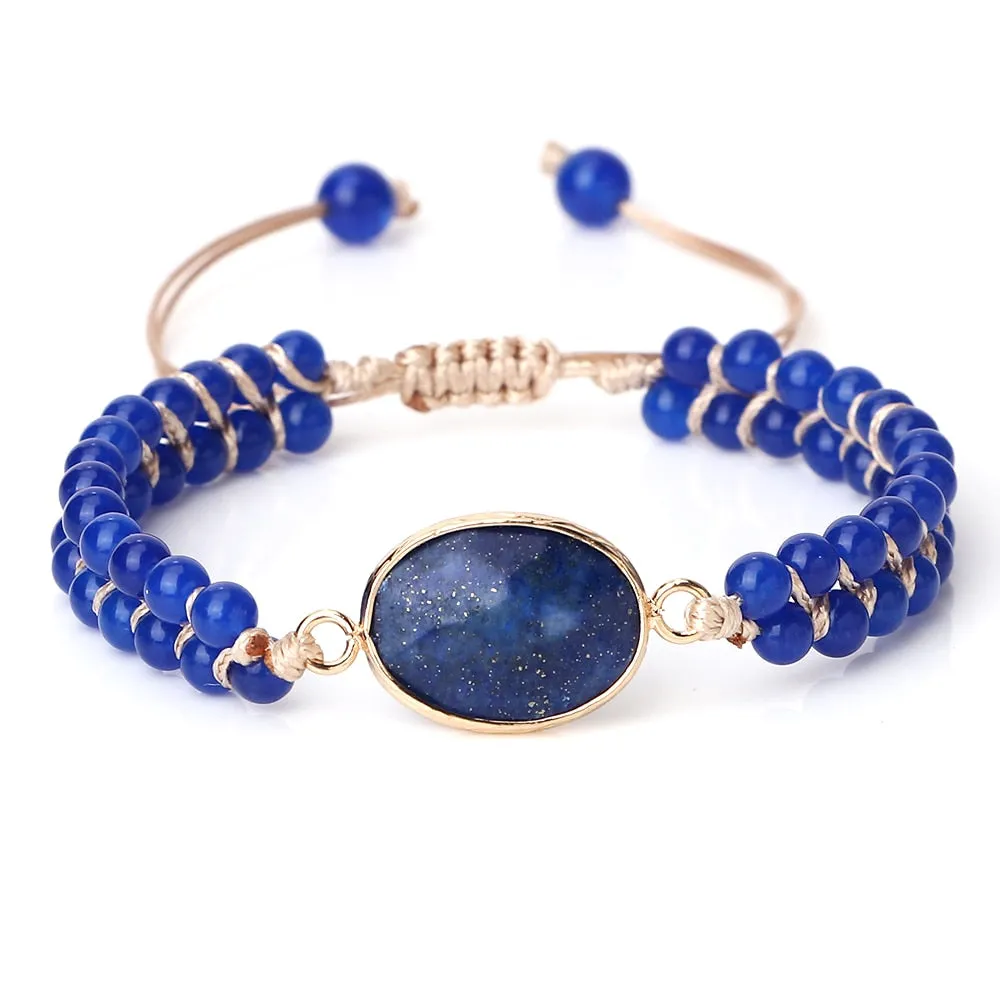 Natural Lapis lazuli Healing Beads Bracelets For Men Handmade Charm Natural Stone Beaded Bracelets