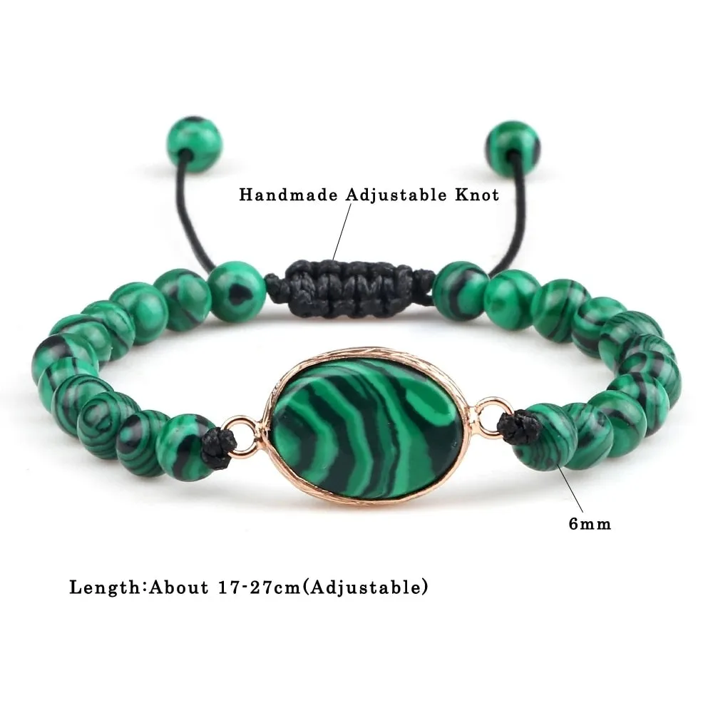 Natural Malachite Stone Beaded Necklaces&amp;Bracelets Women Green Beads Pendants