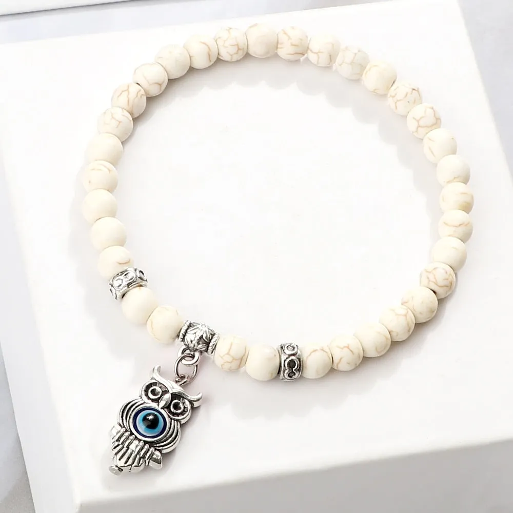 Natural Stone Lucky Evil Eye Beads Bracelets For Women Men