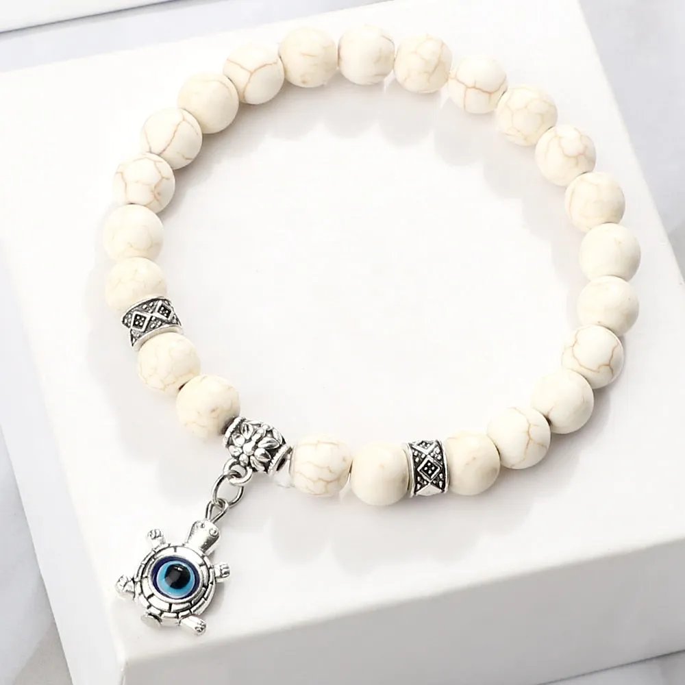 Natural Stone Lucky Evil Eye Beads Bracelets For Women Men