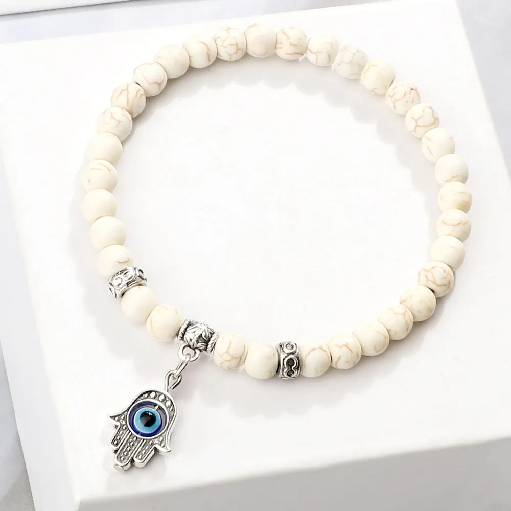 Natural Stone Lucky Evil Eye Beads Bracelets For Women Men