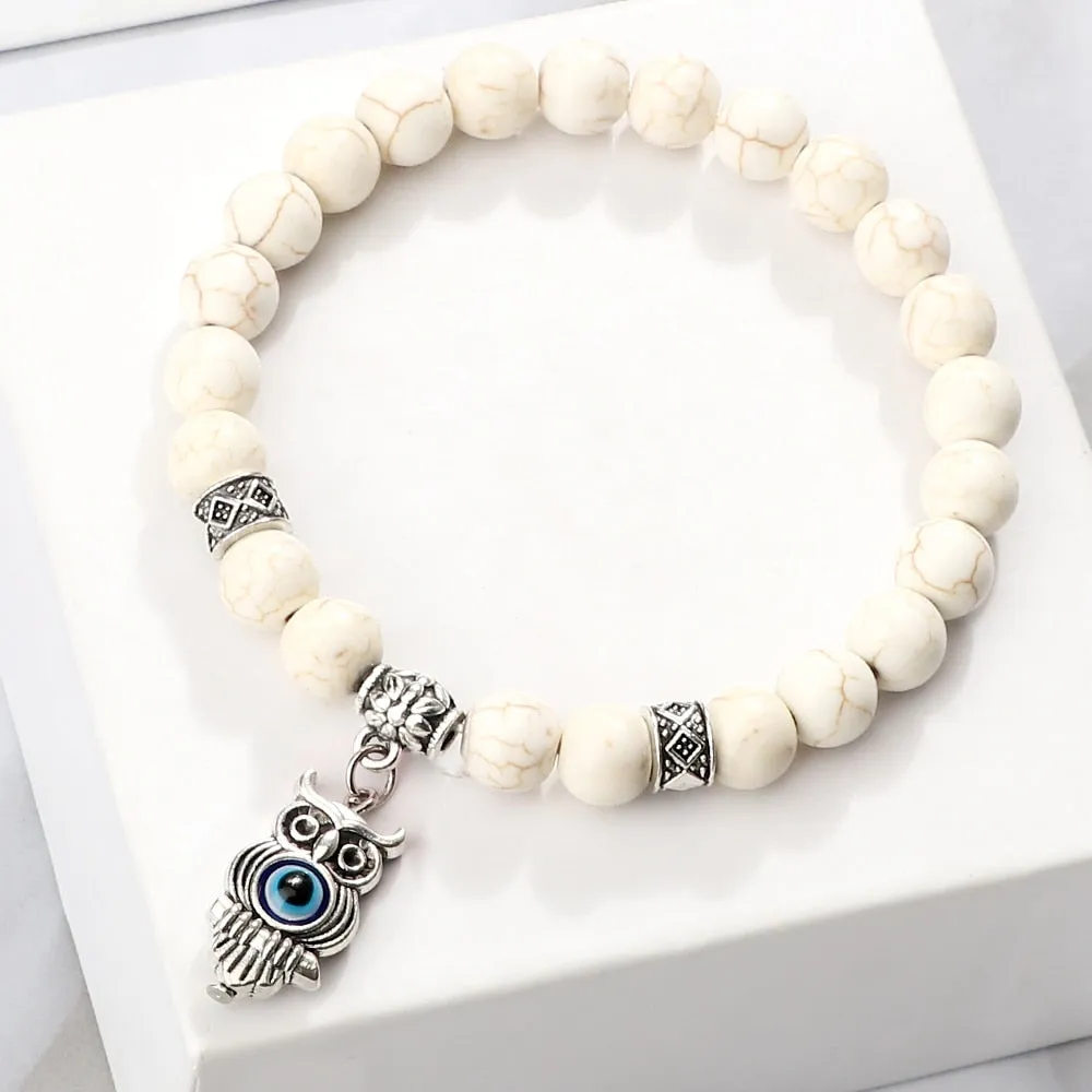Natural Stone Lucky Evil Eye Beads Bracelets For Women Men